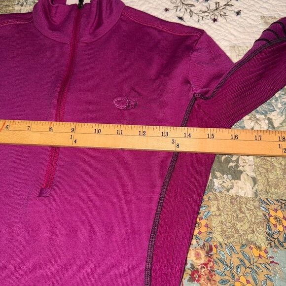 IceBreaker Women's XS Bright Pink Merino Sport 320 Wool Quarter Zip Pullover - Picture 8 of 8